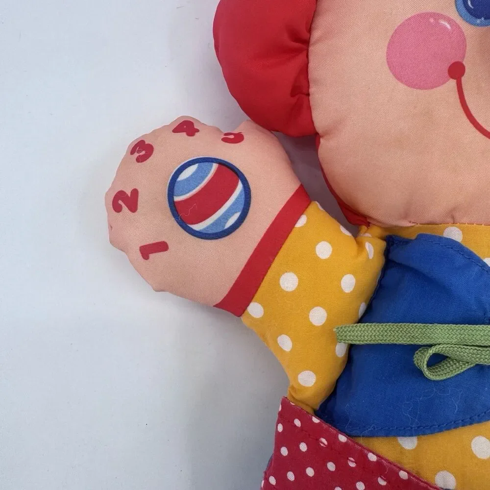 Fisher Price Kiddicraft Vintage 1990 Learning Clown Count Tie Snap Zip Button